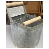 Vintage DeLuxe Mop Bucket with Wooden Rollers