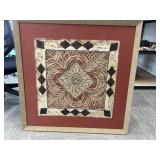Custom Framed Hand Made Mexican Bark Paper Art