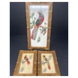 Folk Art Feathercraft Birds, Handpainted Art