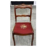 Carved Rose Needlepoint Chair