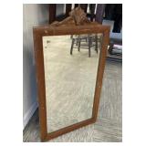 Vintage Beveled Oak Mirror