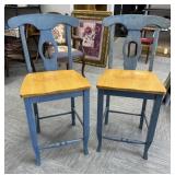 Two Blue Barstools
