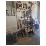 Assortment of Tools and Household Yard Cleaners