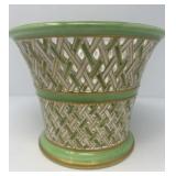 Italian Articulated Green and Gold Vase