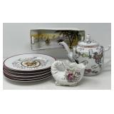 Teapot, Nippon Bowl, William Sonoma Plates