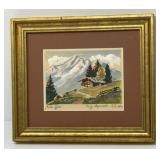 Original Painting, Chalet on Mountain