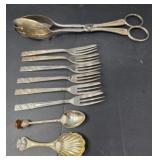 Vintage Silver Plated Spoons, Forks, Tongs