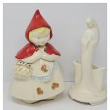 McCoy Red Riding Hood Cookie Jar,  Madonna Vase