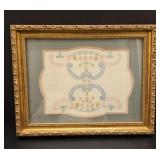 Framed Vintage Hand Stitched Embroidery