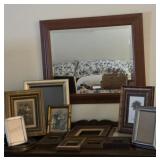 Assortment of Picture Frames and Mirror