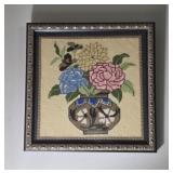 Framed Floral Pattern Cross Stitch