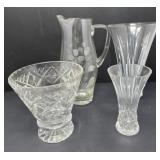 Crystal/Glass Vases and Pitcher