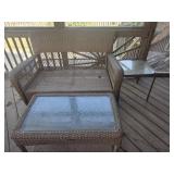 Outdoor Wicker Sofa and Coffee Table