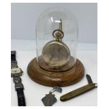 Pocket Watch, Geneva Watch, Sterling Pin, Knife