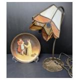 Norman Rockwell Plate and Lamp