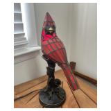 Cardinal Stained Glass Lamp