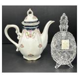 Slovakia Crystal Pineapple and Delicate Tea Pot