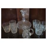 Cut Crystal Decanter and Glasses