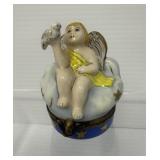 Angel/Cherub Limoges Trinket Box