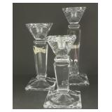 Trio of Crystal Candleholders
