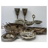 Silver Plate Serving Ware, Utensils, Goblets