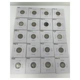 Twenty Mercury Dimes, 1917-D-1930