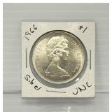 1966 Canadian Silver Dollar UNC