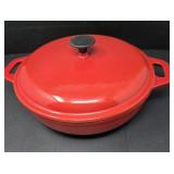 Red Enameled Cast Iron Braiser