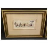 Framed English Print of Comic of Dogs