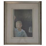 Framed Print Young Man in  Blue Shirt