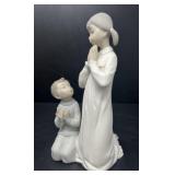 Lladro Boy and Girl Praying Bisque Figurine
