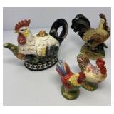 CBK Rooster Teapot With Lid & Salt and Pepper