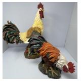 Two Rooster Statues