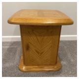 Oak Parquet Top End Table B
