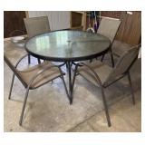 Glass Top Patio Table with Chairs
