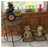 Metal Plant Stand, Garden Statues and Bud Vases
