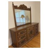 Vintage Bassett Triple Dresser with Mirror
