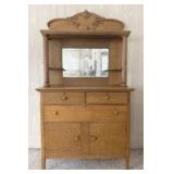 Oak Sideboard with Mirror Hutch