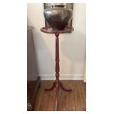 Wooden Plant Stand and Vase