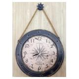 Metal Nautical Clock and Hanger