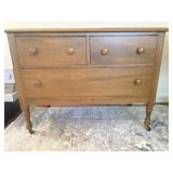 Wooden Small Chest With Turned Wood Legs