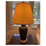 Asian-Inspired Black Glazed Ceramic Table Lamp
