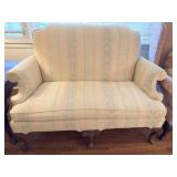 Traditional Striped Love Seat
