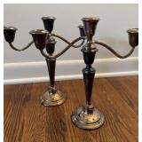 3-Arm Silver Plated Weighted Candelabra