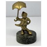 Solid Brass Clown on Stone