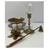 Brass Candle Holders and Snuffer