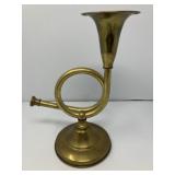 Vintage Brass Horn Candlestick Holder