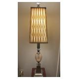 Table Lamp With An Amber Cut Glass Pineapple