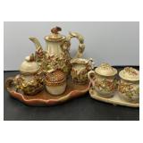 Miniature Tea Set with Salt and Pepper