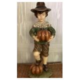 Pilgrim Boy with Pumpkins